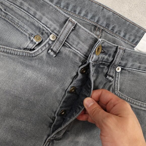 Rag and Bone jeans Slim men's 31 gray denim distressed button fly - Picture 3 of 12